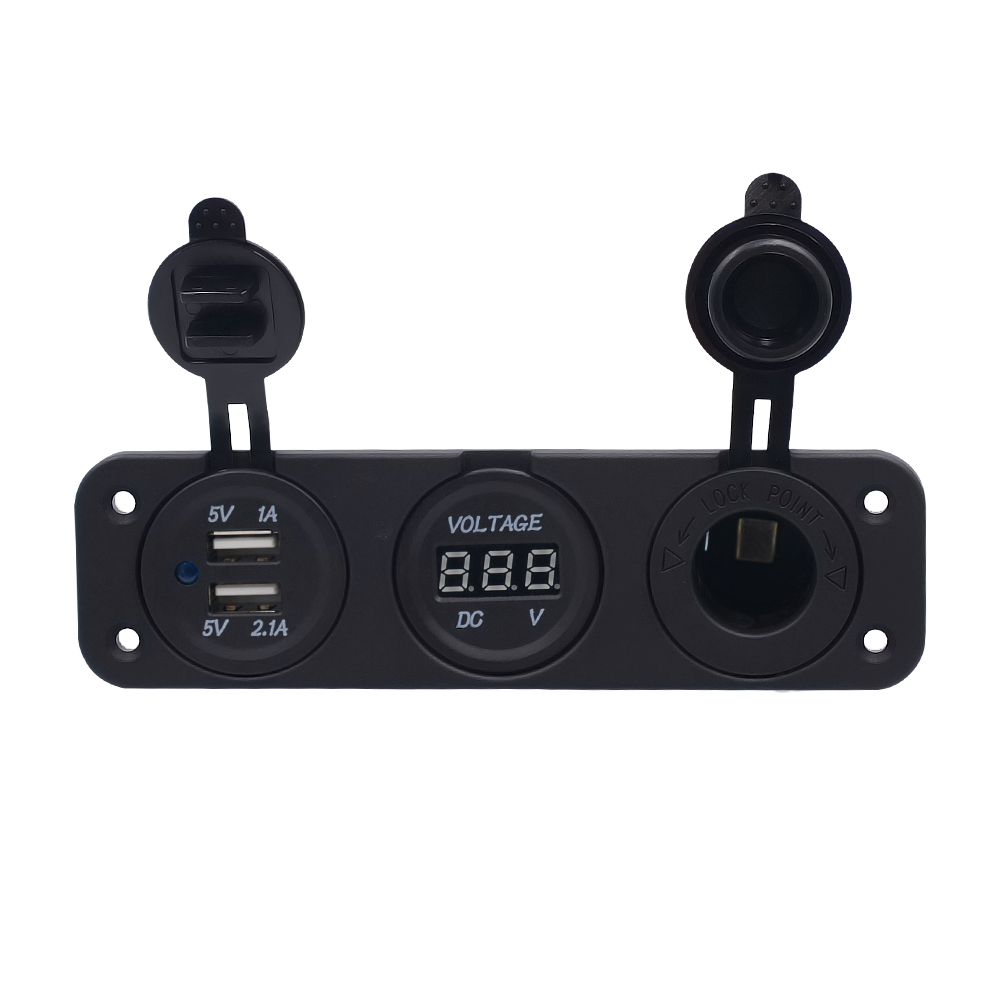 Dual USB Auto Motorrad Zigarettenanzünder Auto Ladegerät LED-digitalanzeige Digital Voltmeter 12 V Elektrische Spannung Meter
