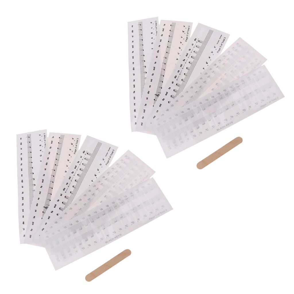 2 Sets Piano Stickers Piano Note Keyboard Sticker Electronic Keyboard Decal