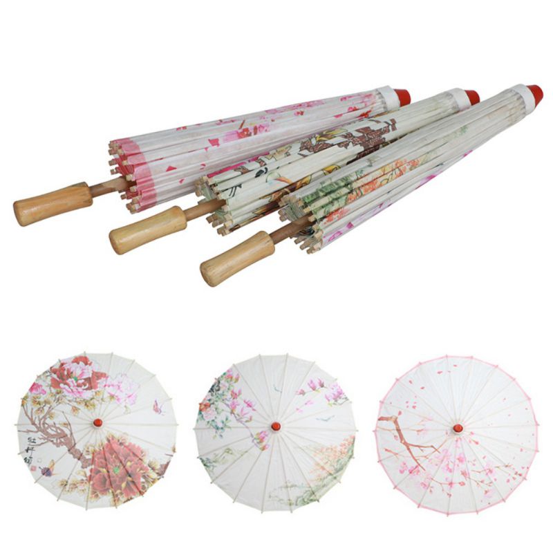 Women's Rain Umbrella Chinese Umbrella fengshui Silk Dance Japanese Decorative Bamboo Umbrella Oil Paper Umbrella parasol