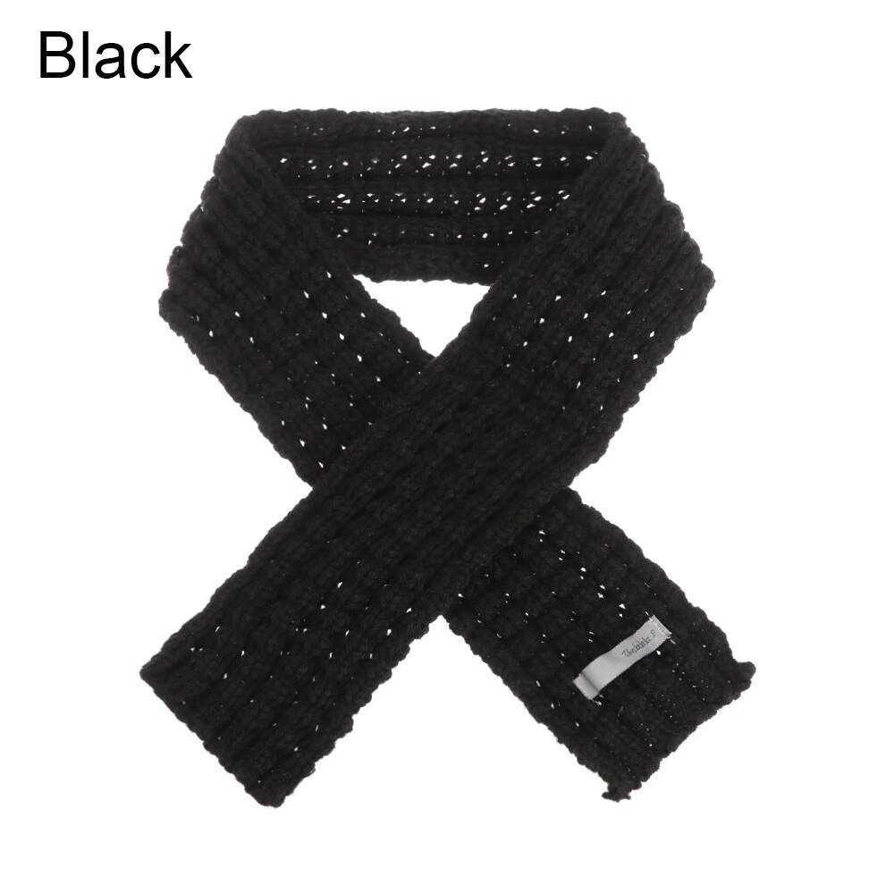 Winter warme babysjaals zachte comfortabele kindersjaals jongens meisjes halsslabbetjes kinderen gebreide kraaglus halsdoek accessoires: Zwart