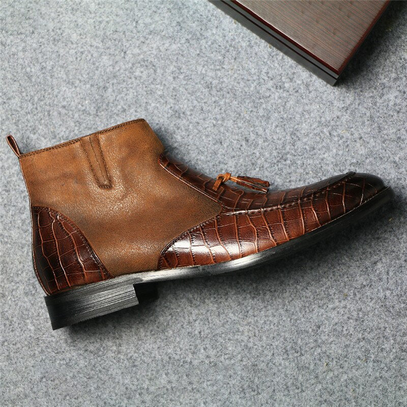 Tendance britannique nouvelle botte pointue à talons bas Chelsea bottes hommes bottes chaussures à talons hauts Cowboy bottes hommes Zapatos