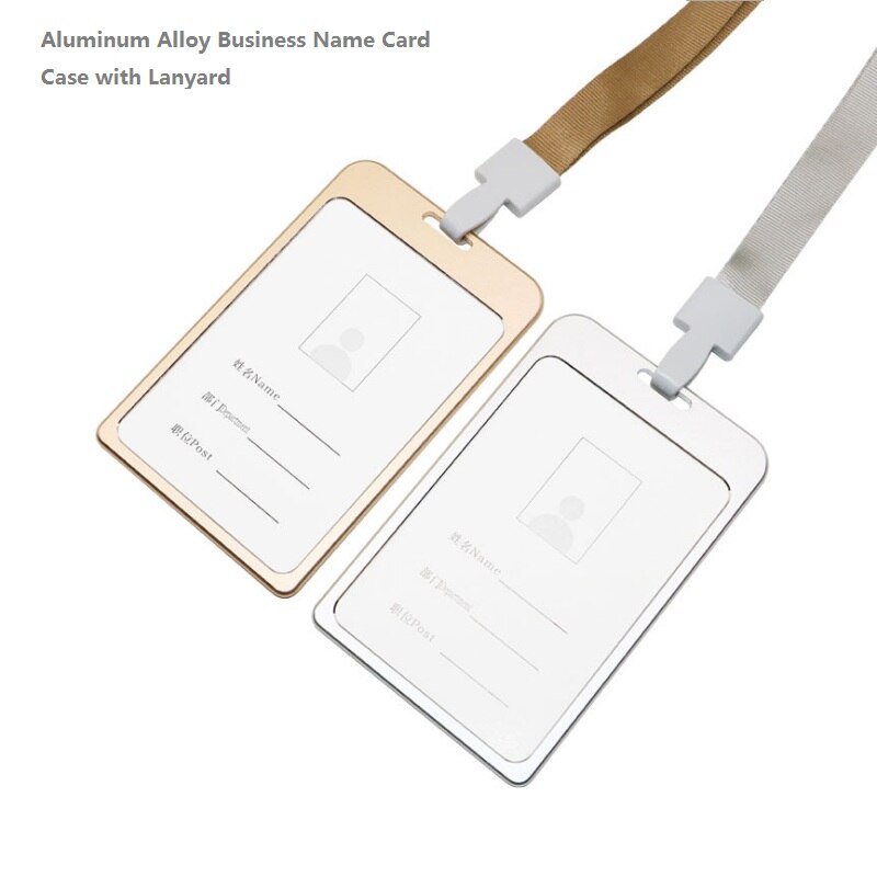Aluminiums navnekortholdere med lanyard business arbejdskort id badge lanyard holder lodret metal id business case
