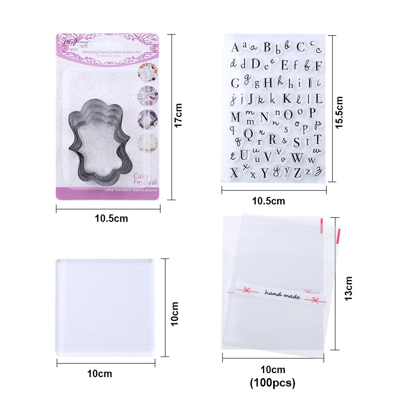 Thuis Bakken Set Combinatie Fondant Cake Decoratie Tool Patroon Set Biscuit Drukken Brief Cutter Kinderen Bakken Kleine Set