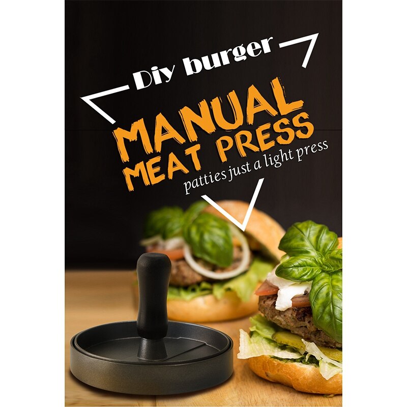 Stainless Steel Burger Press Round Shape Patty Maker Mold Non-Stick Meatloaf Making Mold Heavy Hamburger Press Tools