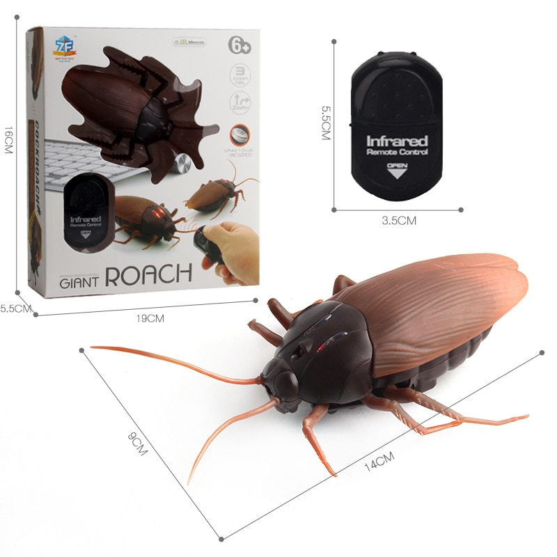 Cucaracha eléctrica con Control remoto para niños, juguete de simulación de insectos, araña infrarroja, cucarachas
