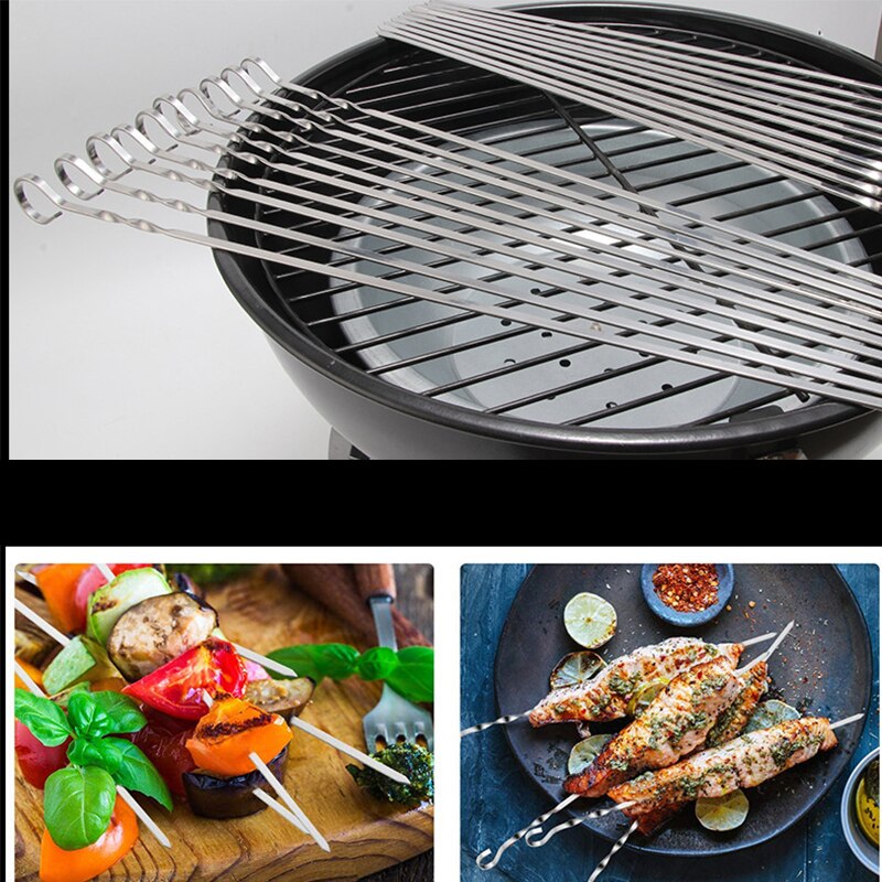 Grill Fleisch Schnur Spieße Brocken Von Fleisch Edelstahl Braten Stock Für BBQ draussen Picknick Grill Spieße Küche Utensilien