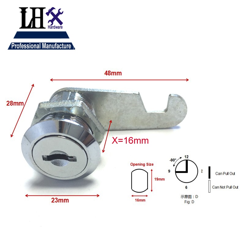 LHX 4 Size Security Drawer Cam Cylinder Door Mailbox Cabinet Tool Box Lock 2 Keys Hardware Locks