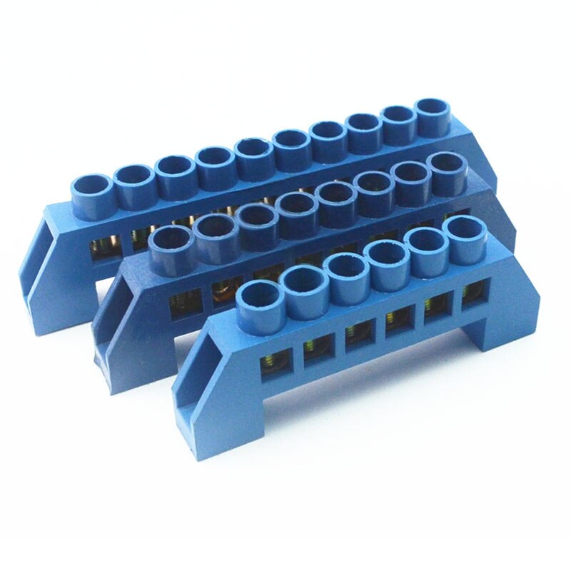 Green Blue Screw Brass Terminal Block Earth And Neutral Block With 4-12 Pole