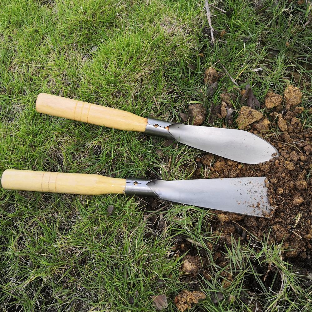 Hoe Stainless Steel Shovel With Wooden Handle, Garden Tools For Digging Wild Vegetables, Planting And Weeding