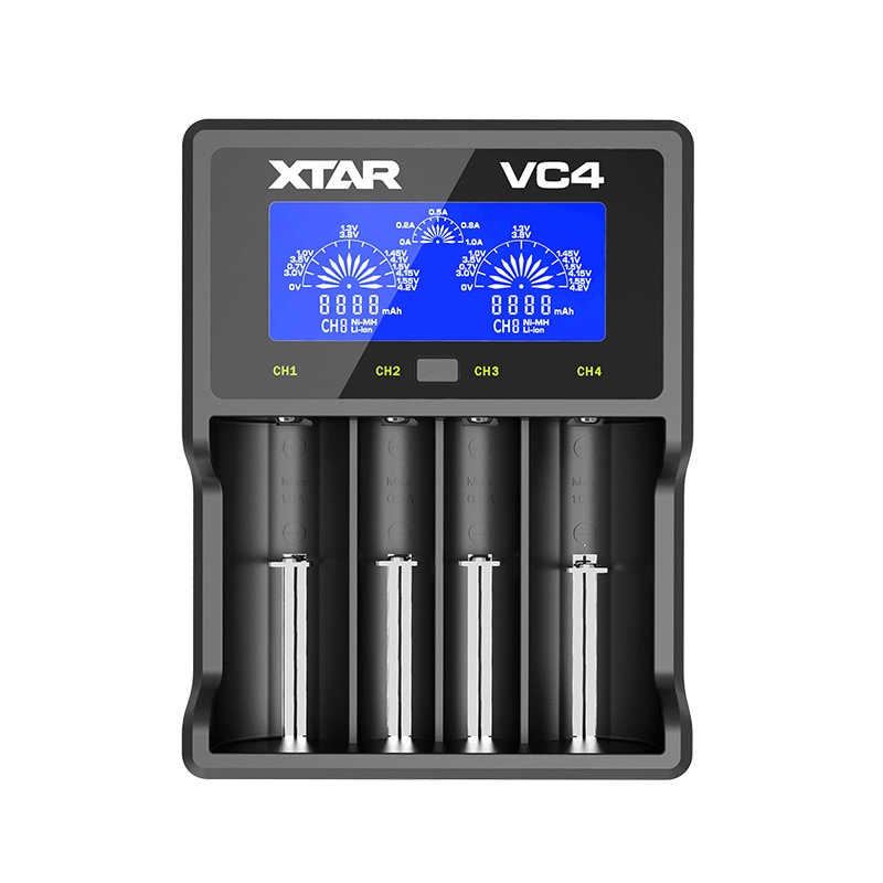 XTAR VC2 VC2 más VC4 VC2S VC4S cargador de batería para 10440/16340/14500/14650/18350/18500/18650/18700/21700/20700/17500