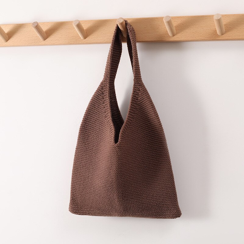 Borsa a treccia in lana lavorata a maglia all&#39;uncinetto inverno moda coreana arte Chic autunno e inverno borse a tracolla Tote bag per donna 2021