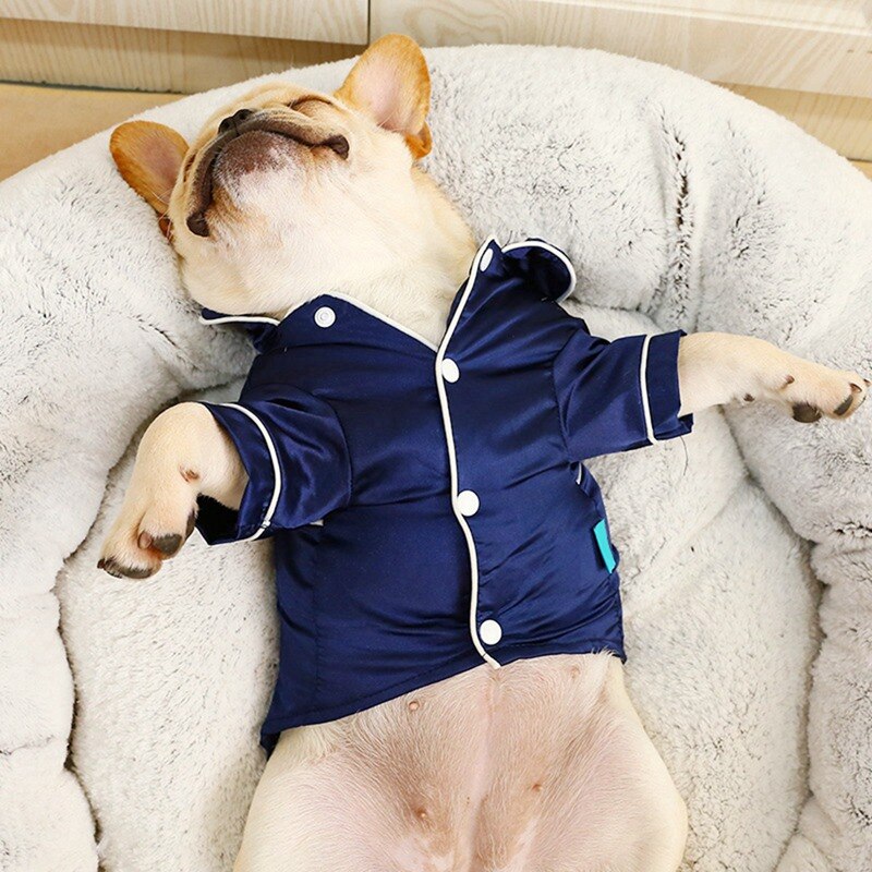 Pet Dog Pajamas Soft Silk French Bulldog Pajamas Pet Coat Clothing For Small Dogs Shih Tzu Puppy Cat Clothes Pets Clothing