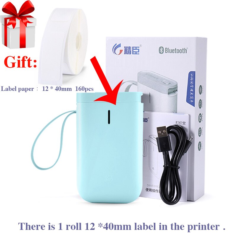 Imprimante thermique portable D11 pour étiquettes, machine d'impression thermique pour poche, étiquette de planificateur: Green Printer