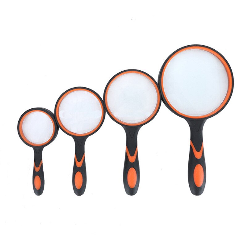 10x High-definition Optical Lens Rubber Anti Plastic Handle Reading Hand-held Glass Color Magnifying Glass for The Elderly