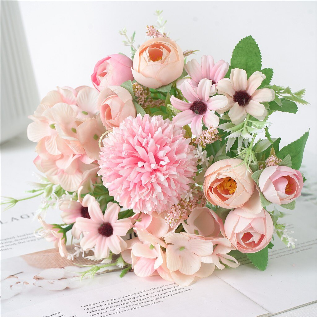 Mooie Kunstmatige Zijden Nep Bloemen Wedding Valentines Boeket Bridal Decor Voor Thuis Tafel Decor Nep Bloemen Hortensia 930: PK