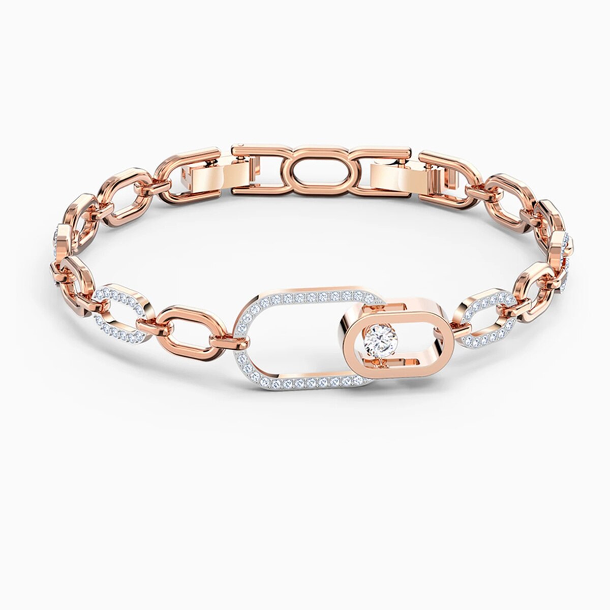 QSJIE Swa1: 1 fashionable layered hollow oval CLASP BRACELET smart oval Rose Gold Bracelet Glamorous jewelry