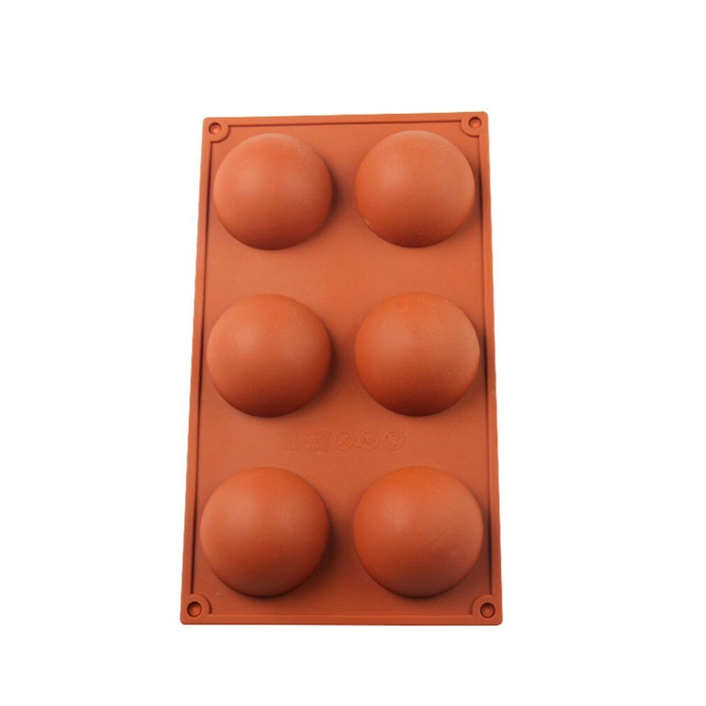 6 Holes Half Ball Sphere Chocolate Silicone Mold Round Semi Sphere Cake Silicone Baking Molds For Dessert DIY Jelly Dome Mousse