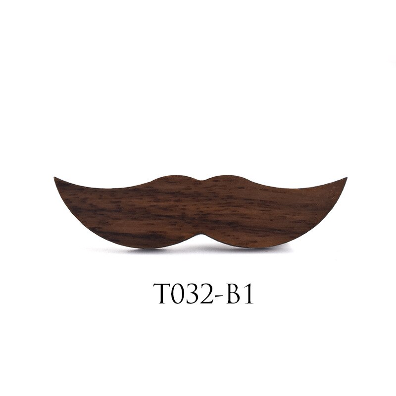 Pince à cravate moustache en bois, tout , , motif de personnalité imprimé, alliage: 1