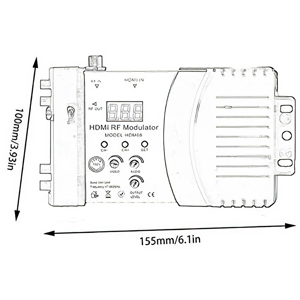 HDM68 Modulator Digital RF HDMI Modulator AV to RF Converter VHF UHF PAL/NTSC Standard Portable Modulator for EU