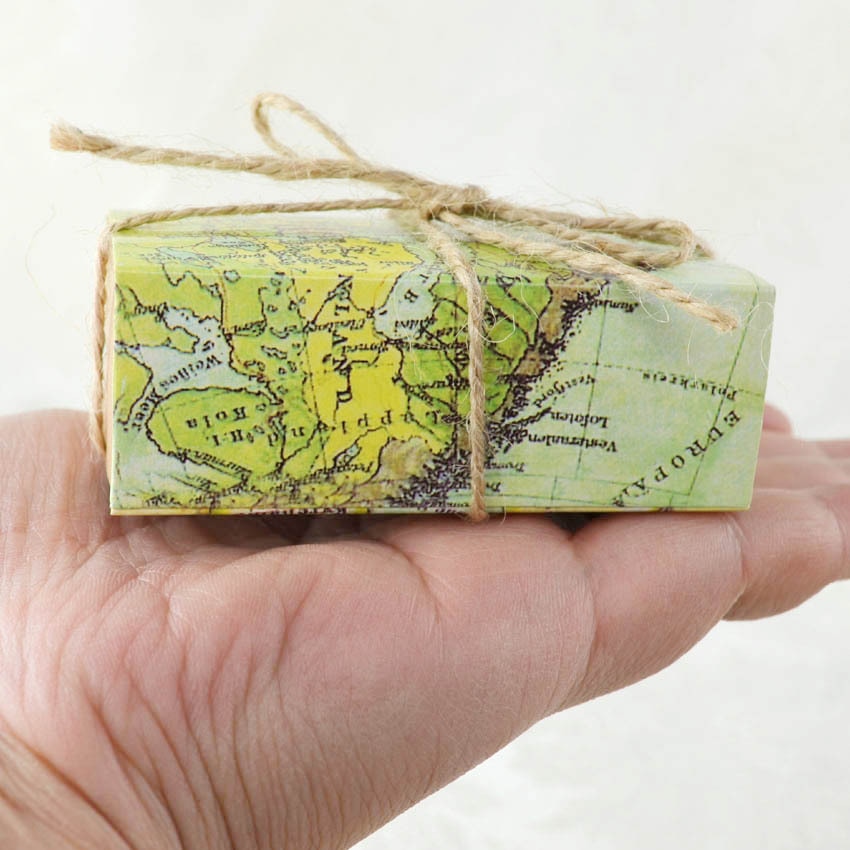 10pcs Office Desk Storage Box Map Pattern Paper Box Desktop Stationery Organizer Holder Office School Supplies