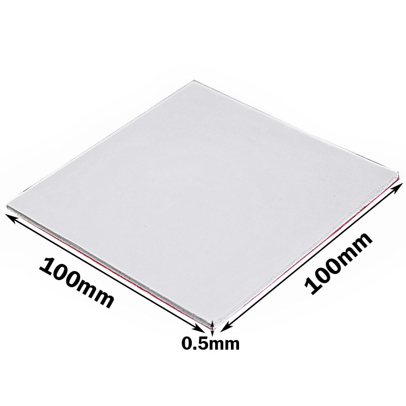 2pcs Gdstime 100 millimetri x 100 millimetri x 0.5 millimetri 0.05 centimetri di Spessore Bianco Conduttivo Termico Del Silicone Pad