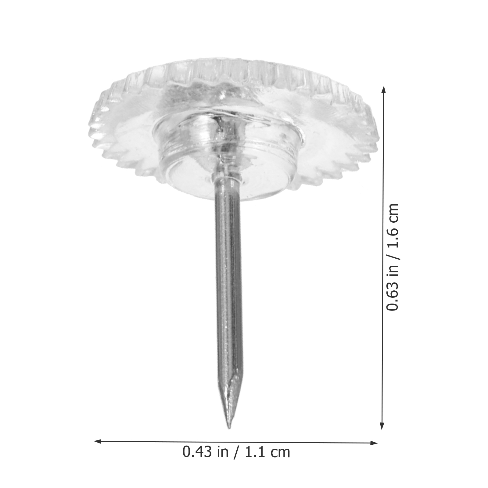 100 Pcs Plastic Thumbtack Corkboard White Pins Decorative Tacks Cute Pp Clear for Hanging Aesthetic Push Bulletin Office