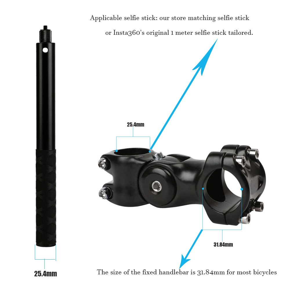 Motorcycle Camera Monopod Holder Handlebar Mount Bracket for GoPro &amp; Insta360 One X2 R bicycle Invisible Selfie Stick Accessory: Option 7