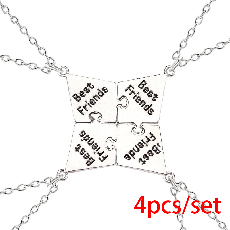 3/4/5/6/7/8/9/10 Stuks Beste Vriend Stiksels Ketting voor Mannen Vrouwen Studenten Bff Vriendschap Hanger Ster Ketting Choker Sieraden: Staal Kleur