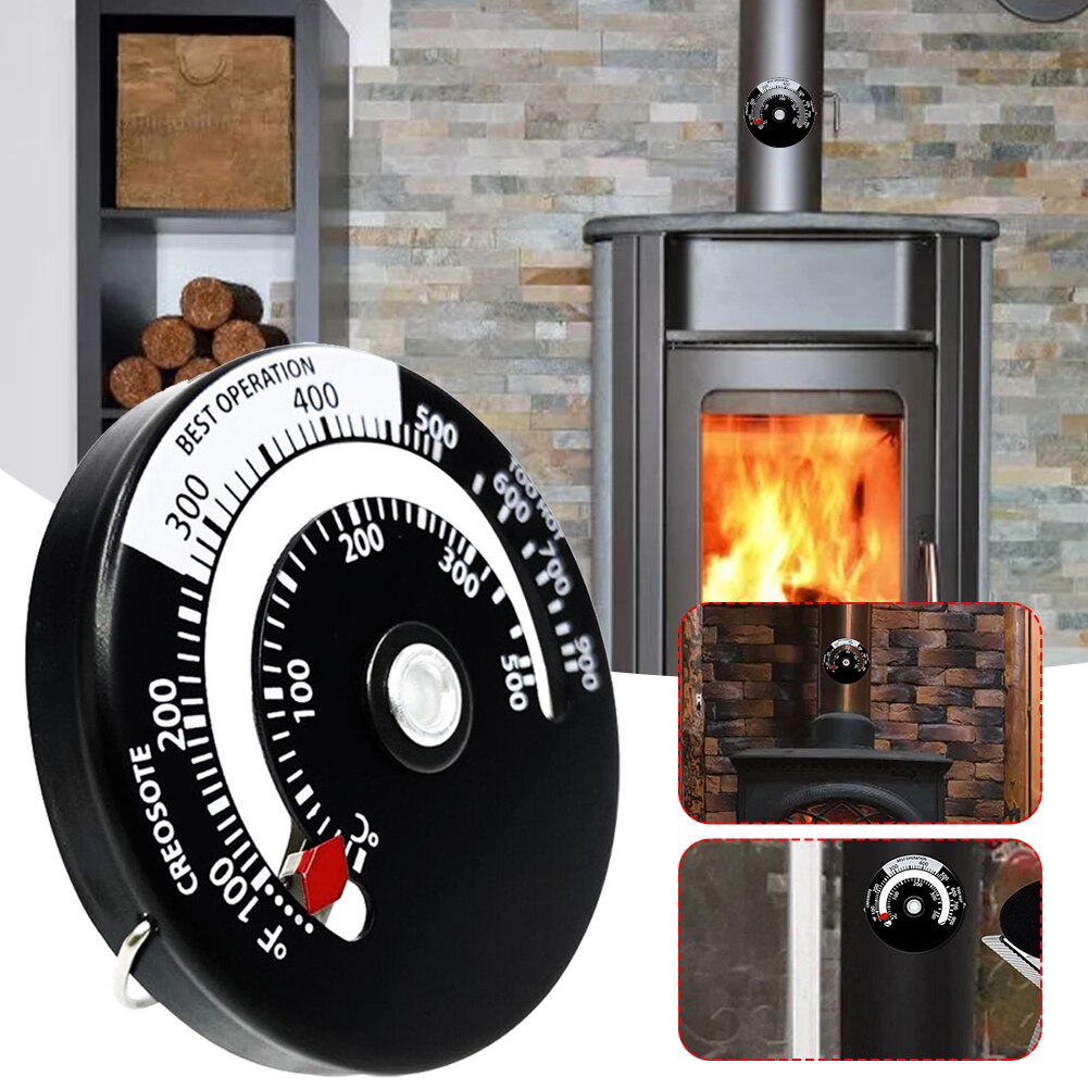 Termómetro de tubo magnético para estufa de leña, medidor de temperatura para quemador de chimenea