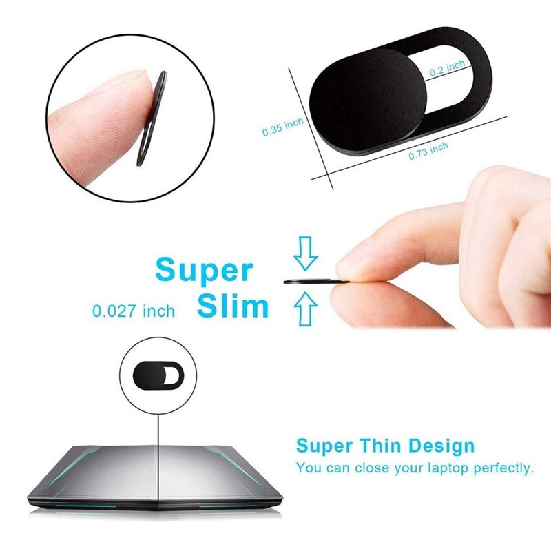 Couverture de Webcam pour Smartphone Mac-Book Pro, Protection de confidentialité, Ultra-mince, 6 paquets