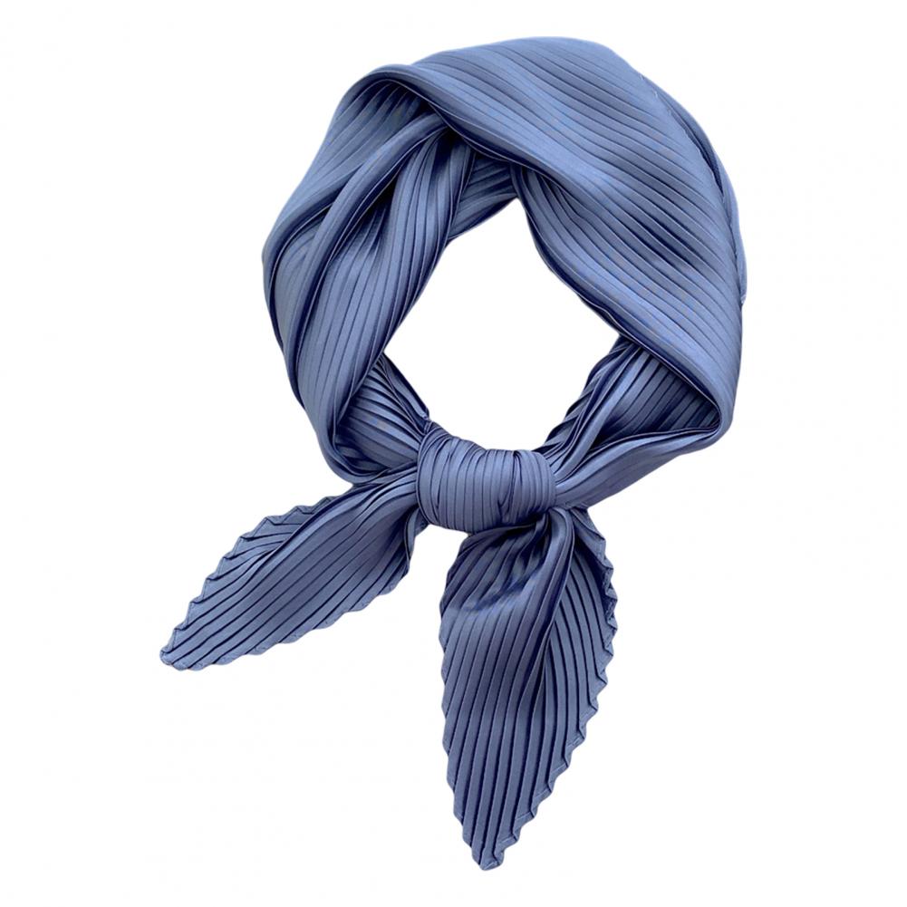 Super doux Chic mince froissé écharpe cou porter tempérament femme écharpe plissée pour l'extérieur: Bleu