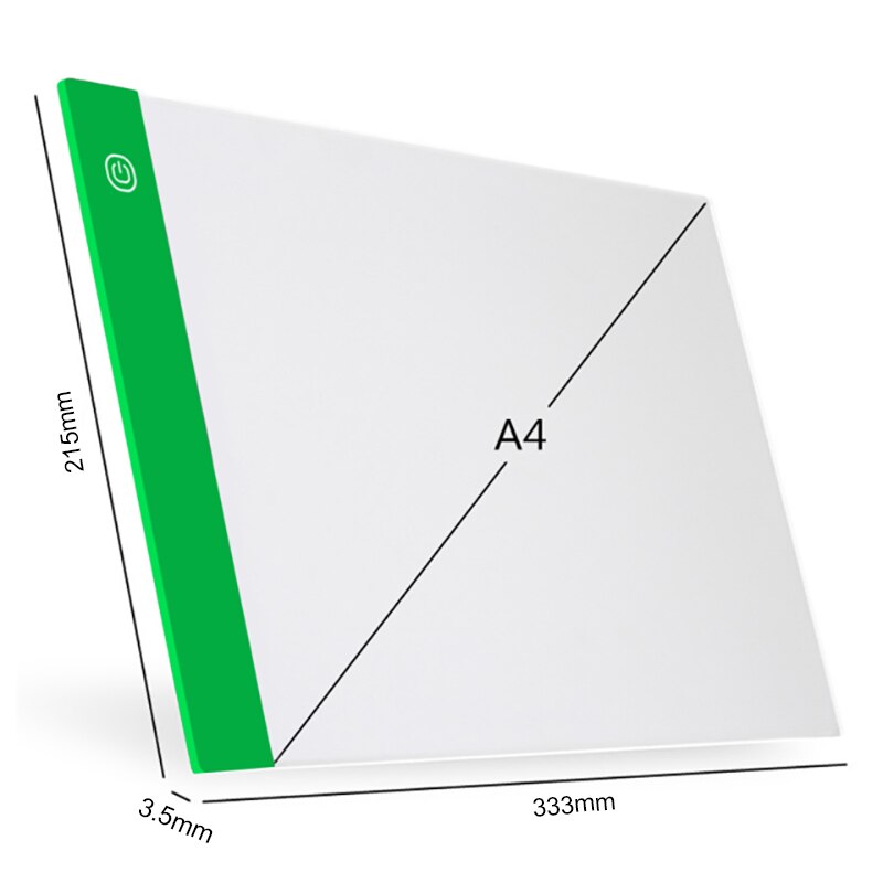 A3/A4/A5 LED Drawing Boards Tracing Board Copy Pads LED Drawing Tablet Plate Art Writing Table Three Dimming Artcraft Light Box: A4 Green