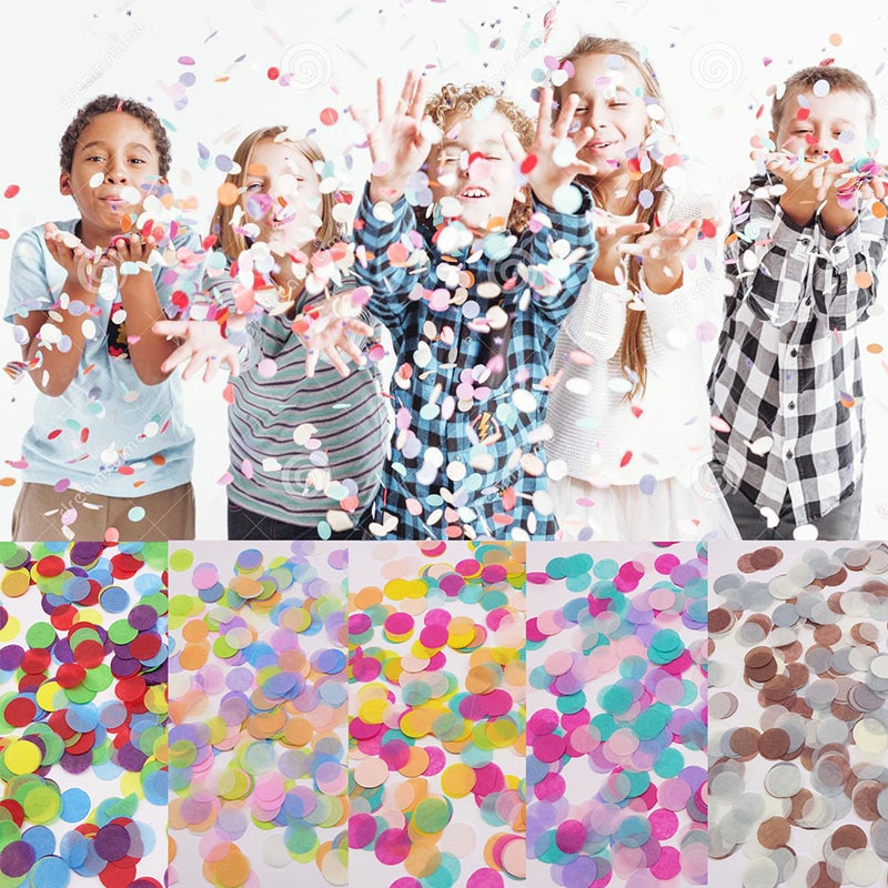 15 G/pak Papier Confetti Gemengde Kleur Ronde Cirkels Stippen Tissue Voor Clear Ballonnen Event Baby Shower Birthday Party Wedding Decor