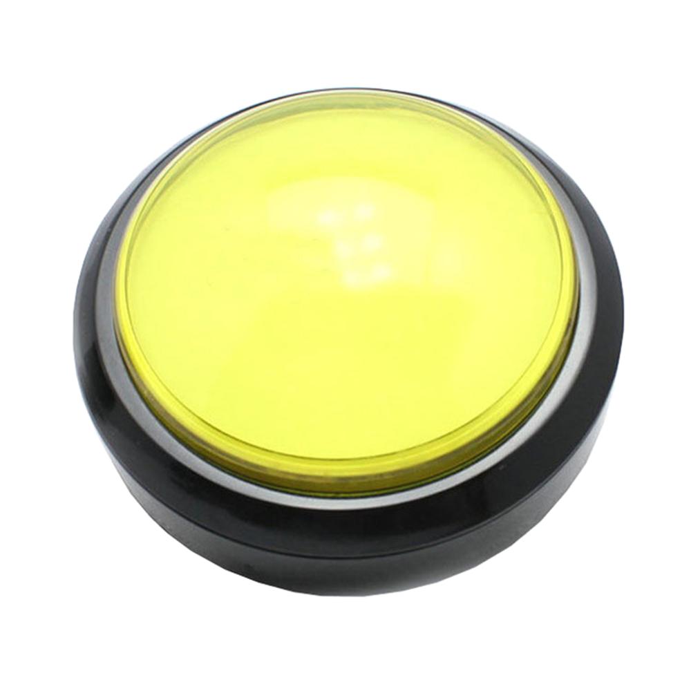 Grand bouton-poussoir rond éclairé par LED de diamant, 100mm, avec micro-interrupteur pour Machine de jeu d&#39;arcade, à monter soi-même: YELLOW