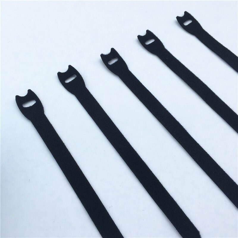 10Pcs 12x205mm Reusable Magic Tape Wiring Harness tapes Cable Tie Cord Computer Cable Winder Cable Ties Hook Loop Fastener Tape