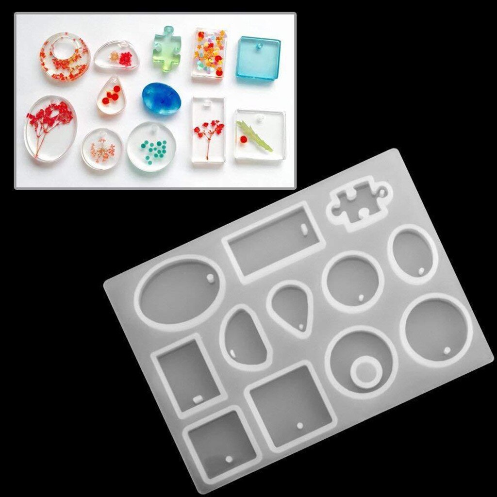 DIY Bracelet Pendant Jewelry Casting Molds, Silicone Resin Jewelry Molds Set DIY Making Tool Crafting Pendant Earrings