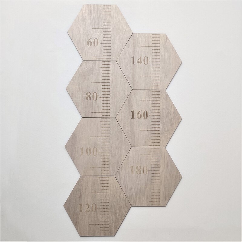 Nordic Style Wood Height Growth Chart for Kids, 60-180CM Height Measure Ruler Wall Sticker Nursery Wall Decor: 80-180cm-dark wood
