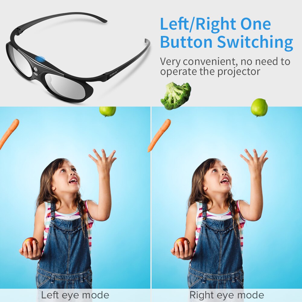 Boblov 4 Stks/set 3D 96Hz/144Hz Sluiter 3D Bril Voor Projector Dlp Oplaadbare Home Theater Pak Voor benq Dell Acer Optama Sony