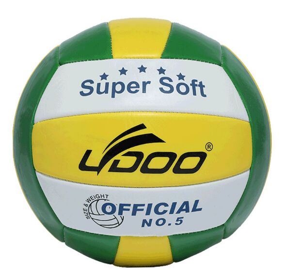 Official Size 5 PU soft touch Volleyball Indoor &amp; Outdoor Training ball Match free net &amp;gas Pins: green