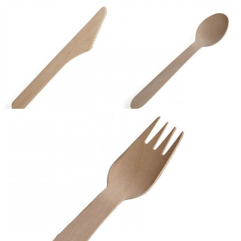 Bamboo Wooden Tableware Disposable Spoon Knife Fork Biodegradable