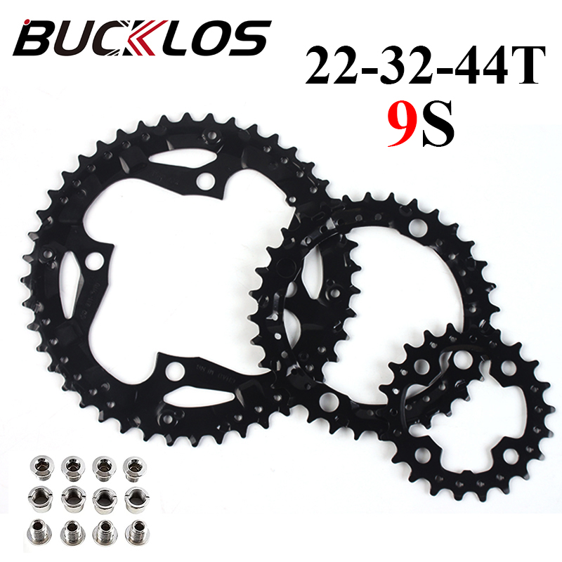BUCKLOS 104/64 BCD plato de bicicleta 22T 24T 26T 32T 38T 42T 44T MTB plato 9S 10S rueda de cadena de bicicleta de montaña piezas de bicicleta: Borgoña
