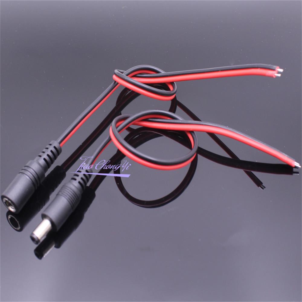 16AWG 5.5*2.5mm/2.1mm prise d'alimentation cc de avec fil bricolage prise femelle et mâle connecteur cc adaptateur de prise DC12V-24V X 1 pièces