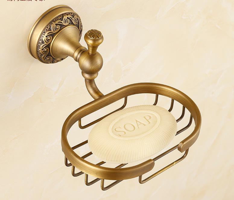 Juegos de accesorios tallados de latón antiguo para baño, accesorios de baño de bronce cepillado europeo, latón macizo tallado, producto para baño gy5: soap dish net
