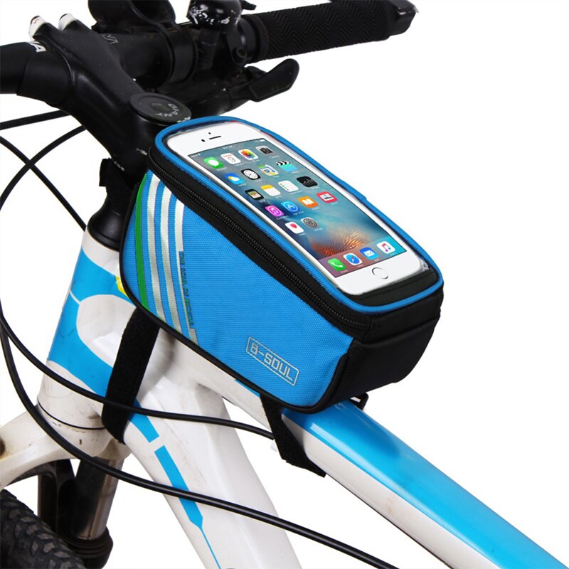 5.0/5.5 Inch Fietstas Waterdichte Touch Screen Fietsen Fiets Voor Frametas Tube Pouch Telefoon Opbergtas Fiets accessoires: 04  5 inch