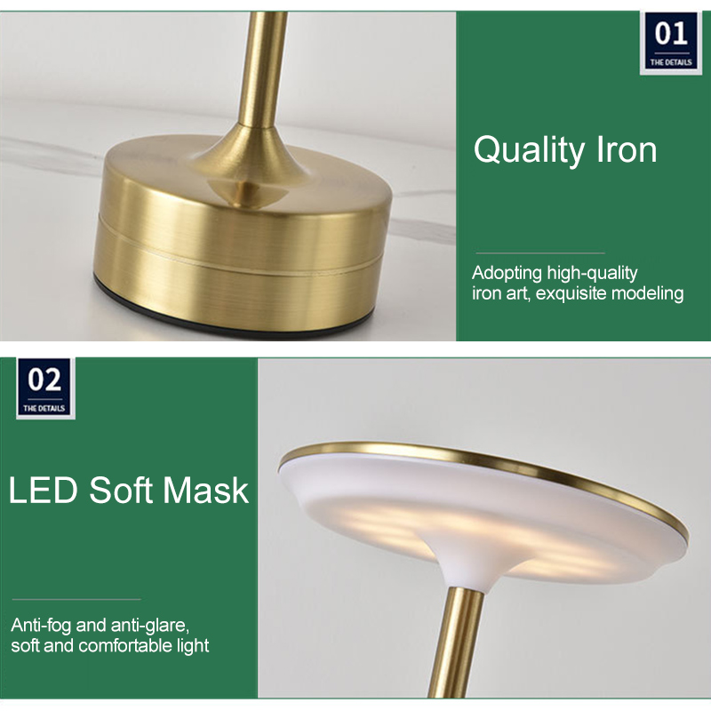 Lampada da scrivania a LED Lampada da scrivania touch dimmerabile Ricarica USB Comoda per il trasporto della scrivania dell'ufficio Decorazione della stanza Luce notturna dell'atmosfera
