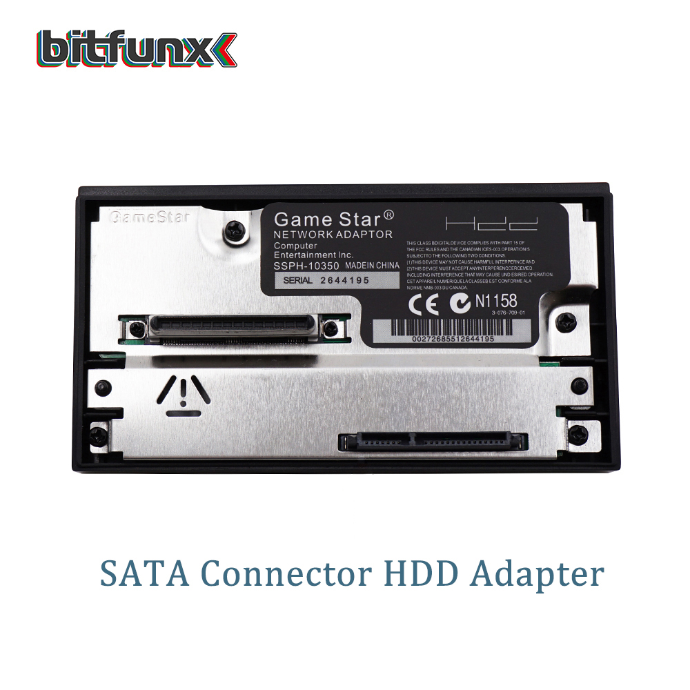 BitFunx GameStar SATA-Adapter, kompatibel mit 2,5 oder 3,5 Zoll HDD-Festplatte für Playstation 2 PS2-Spielekonsole