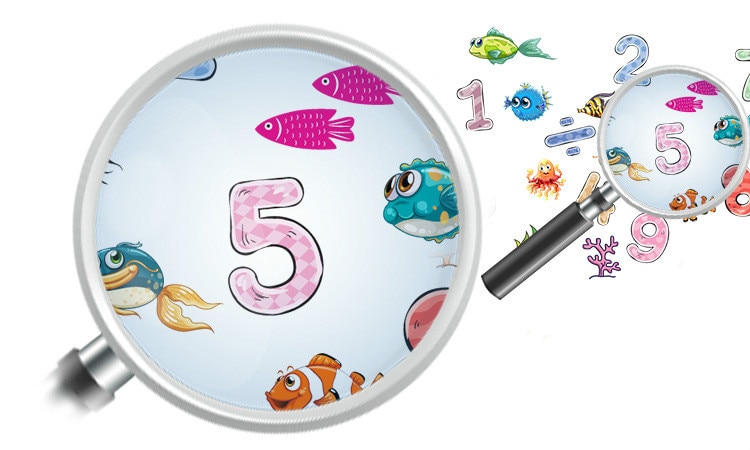 Cartoon Fish Mathematics Number Home Decor for Kid... – Grandado