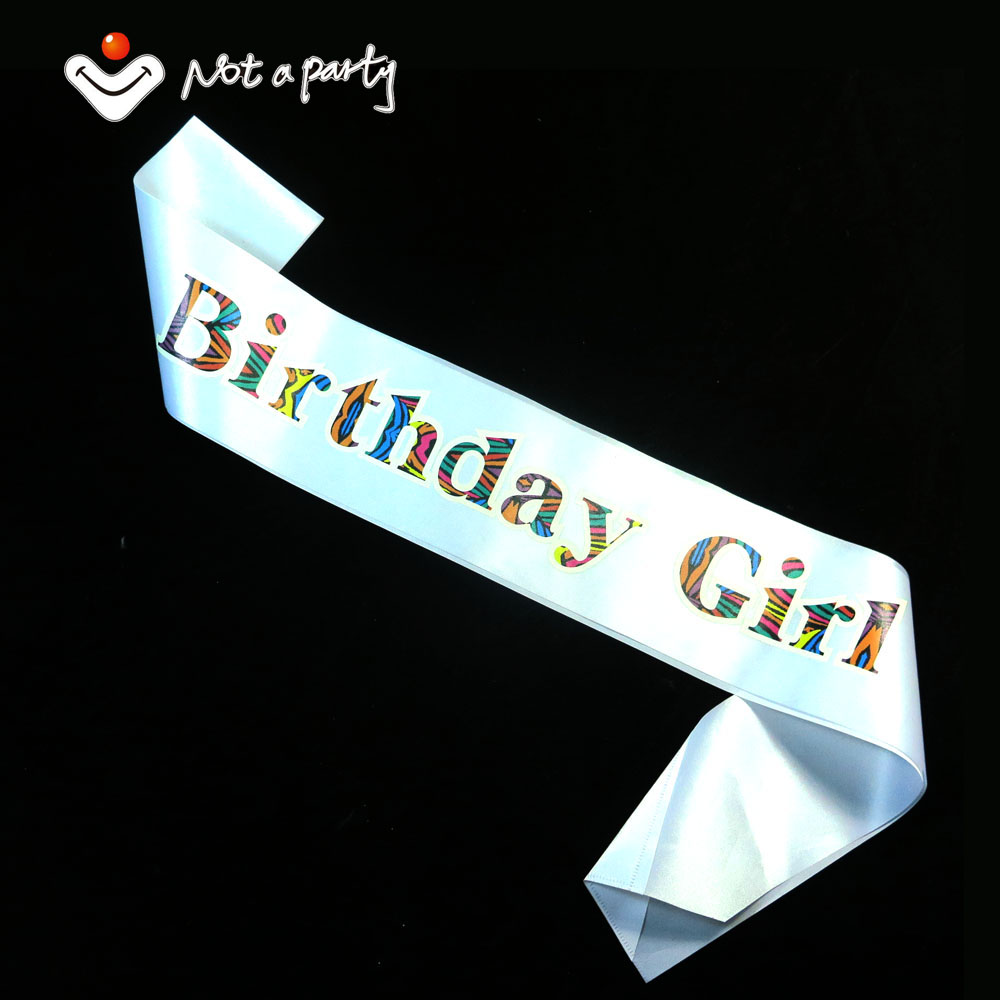 Weiß Band lustige bunte druck Frauen schärpe männer glücklich geburtstag 18 21 30 40 50 prinzessin mädchen jungen Veranstaltung Party für erwachsene