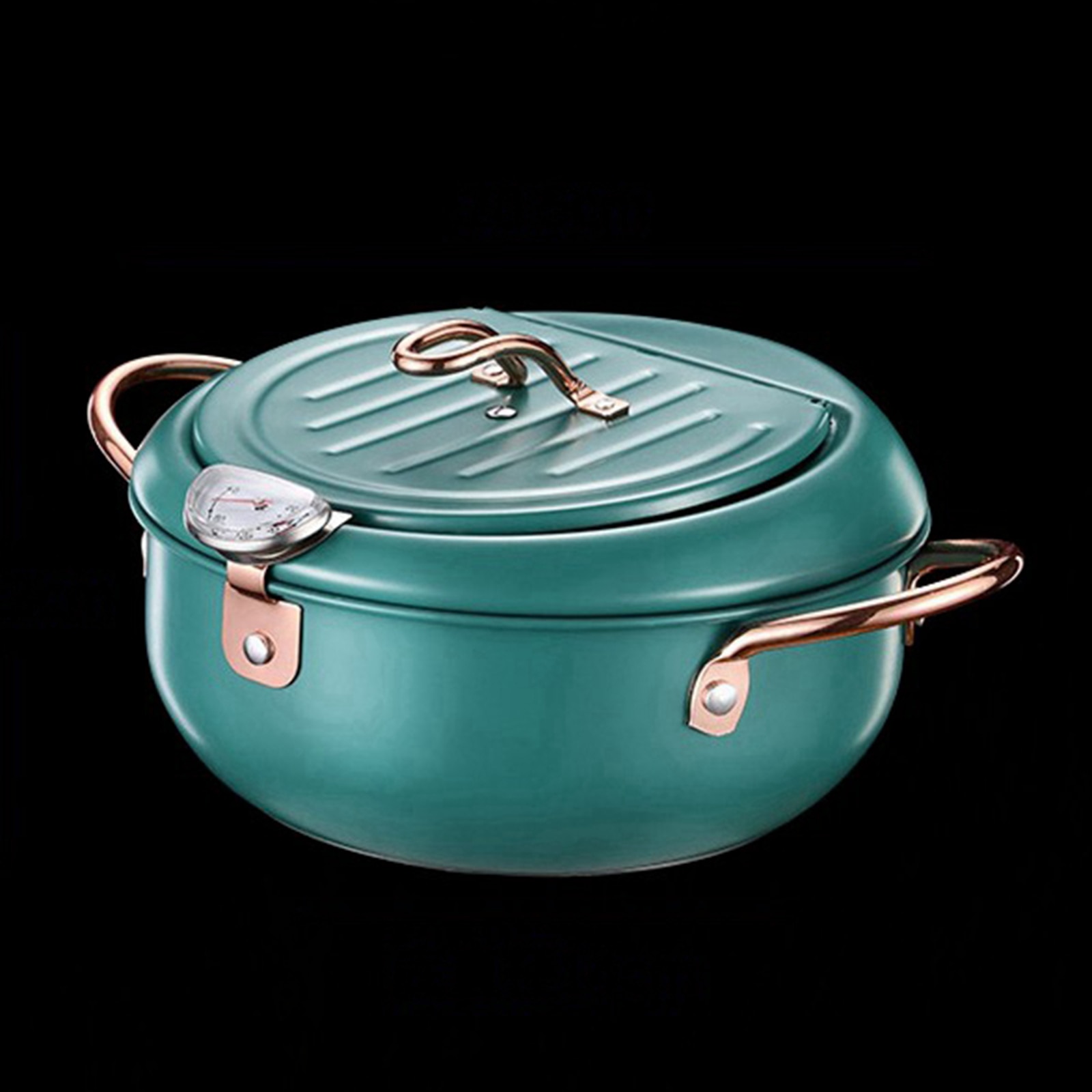 Japansk frituregryde med termometer og låg rustfrit køkken køkken tempura frituregryde 20.5 cm