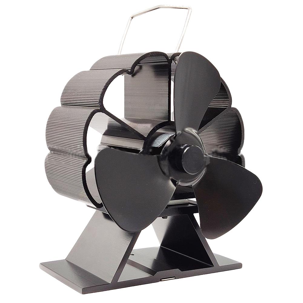 Mini Fireplace Fan 4 Blades Heat Powered Stove Fan Eco-Friendly Silent Wood Burning Heat Distribution Fan: Default Title
